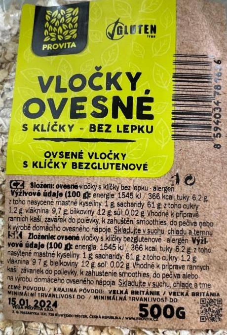 Fotografie - Vločky ovesné s klíčky bez lepku Provita