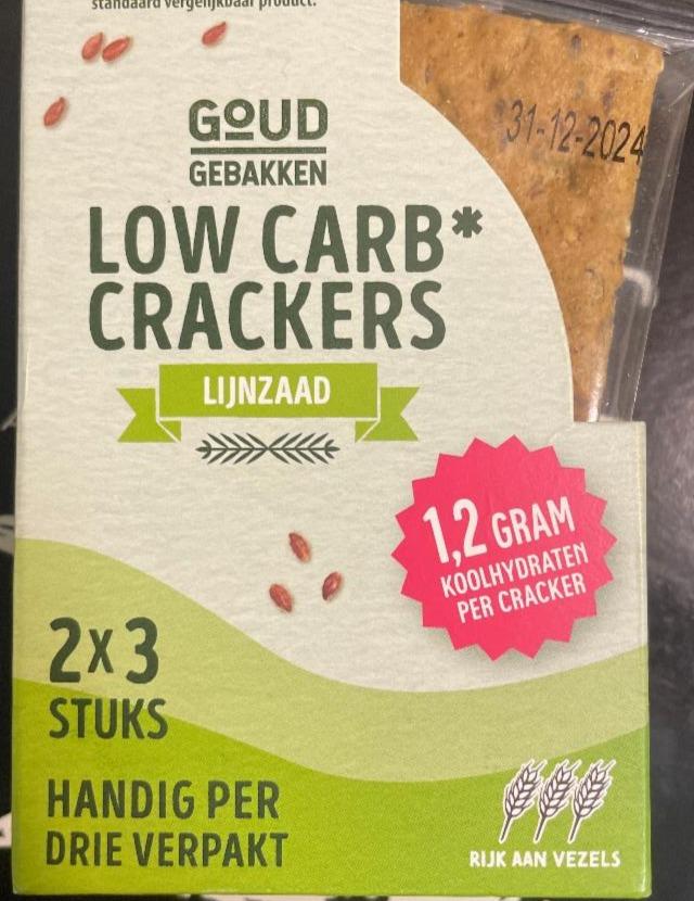 Fotografie - Low carb crackers lijnzaad Goud gebakken