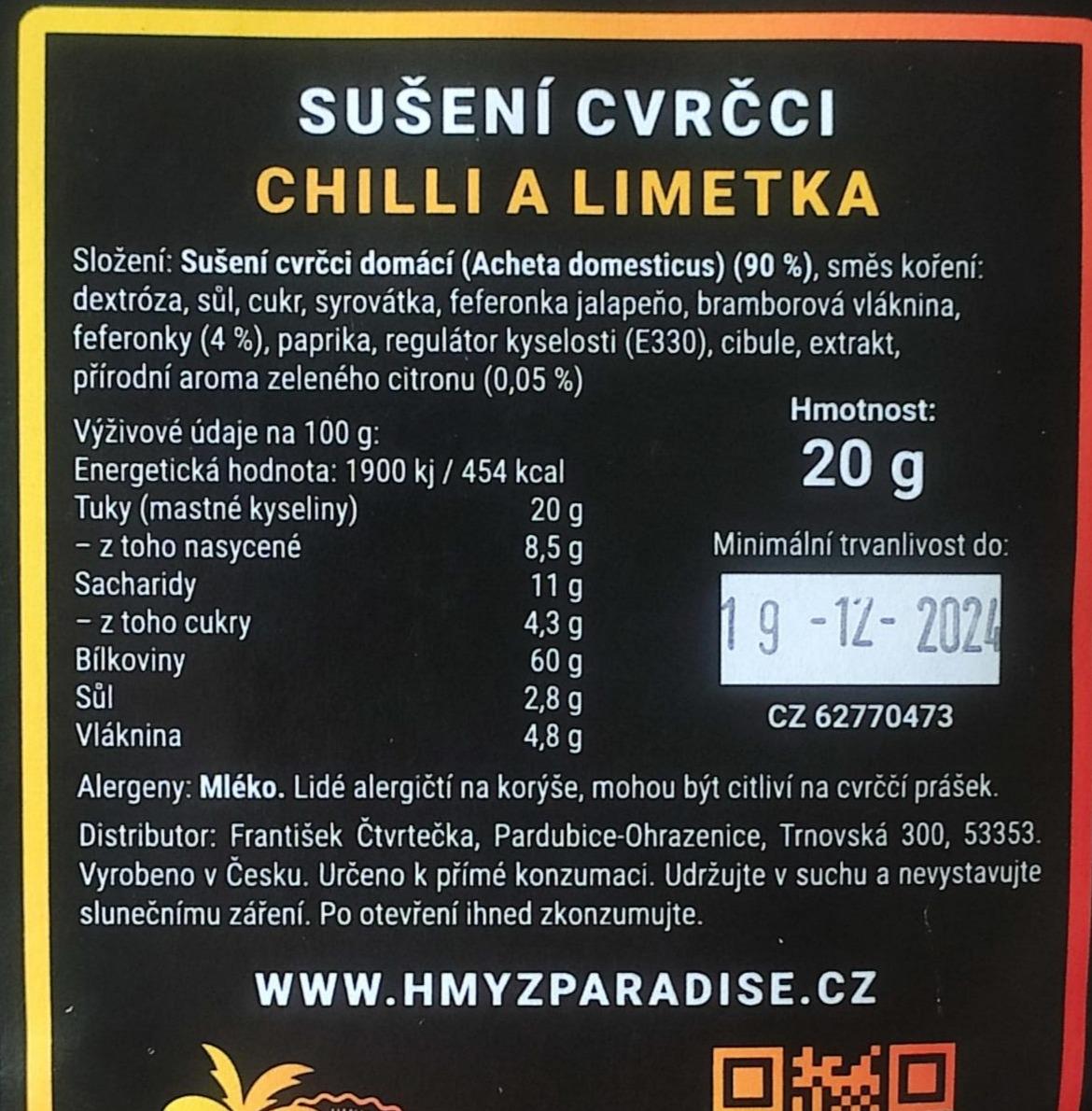 Fotografie - Sušení cvrčci chilli a limetka Hmyz Paradise