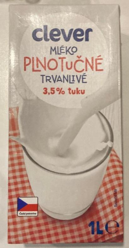 Fotografie - Mléko Plnotučné trvanlivé 3,5% tuku Clever