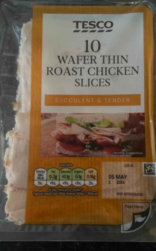 Fotografie - 10 wafer thin roast chicken slices Tesco