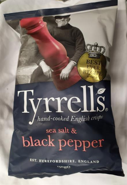 Fotografie - Tyrrells Salt & Pepper Smažené bramborové lupínky s mořskou solí a černým pepřem