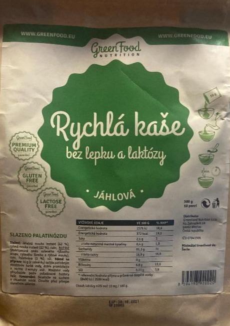 Fotografie - Rychlá kaše bez lepku a laktózy jáhlová Green food