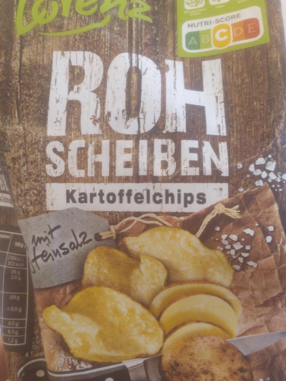 Fotografie - Rohscheiben Kartoffelchips mit Steinsalz Lorenz