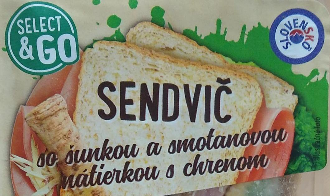 Fotografie - Sendvič so šunkou a smetanovou nátierkou s chrenom Select&Go