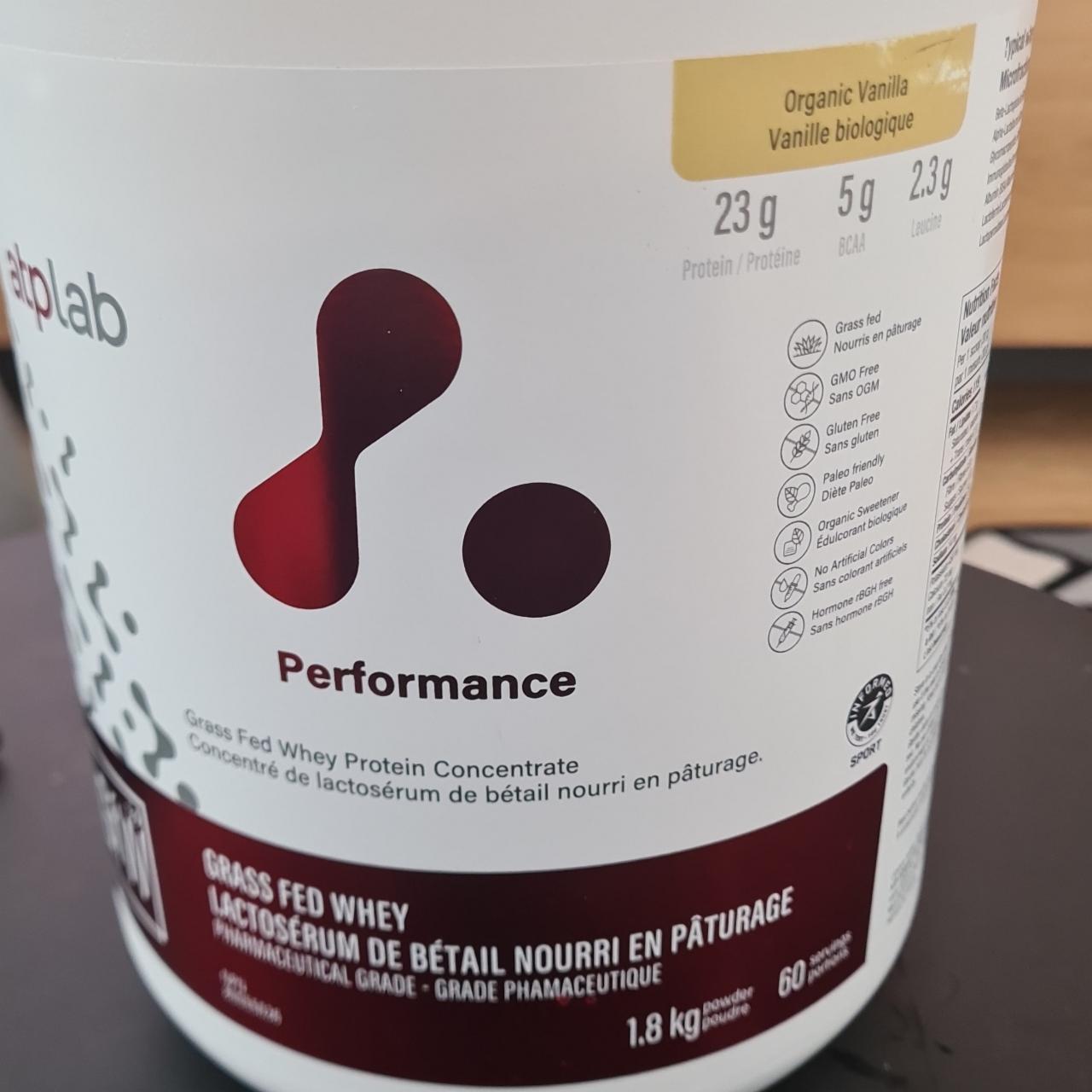 Fotografie - Grass fed whey Performance Organic Vanilla Atplab