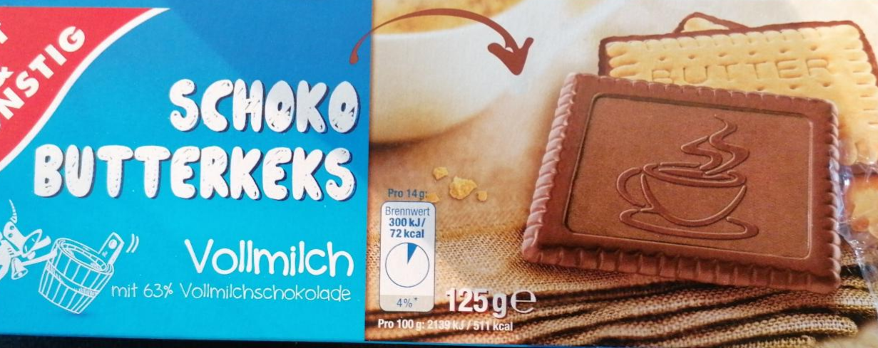 Fotografie - Schoko butterkeks Volmilch