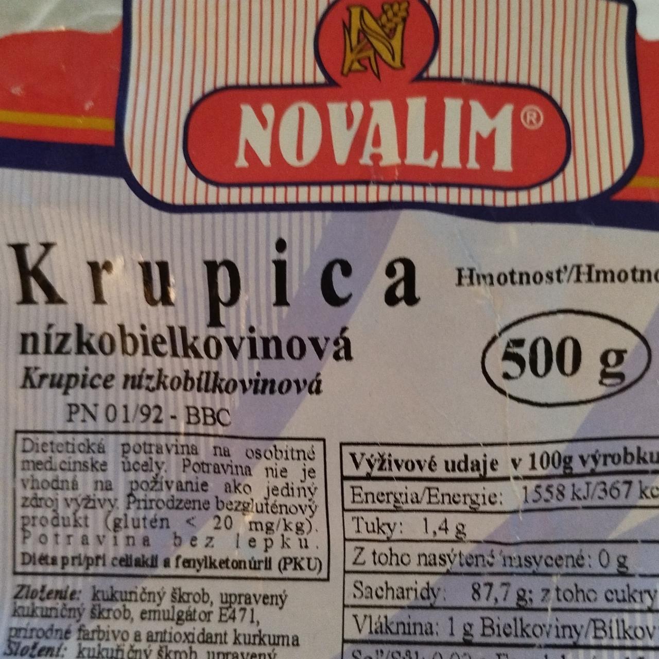 Fotografie - Krupica nízkobielkovinová Novalim