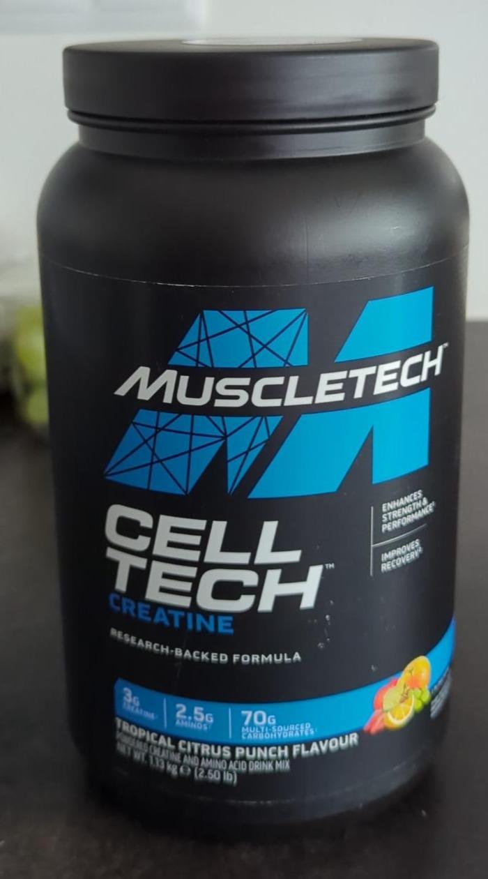 Fotografie - Cell tech creatine tropical citrus fruit punch flavour Muscletech