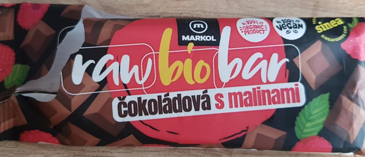 Fotografie - raw bio bar čokoládová s malinami Markol