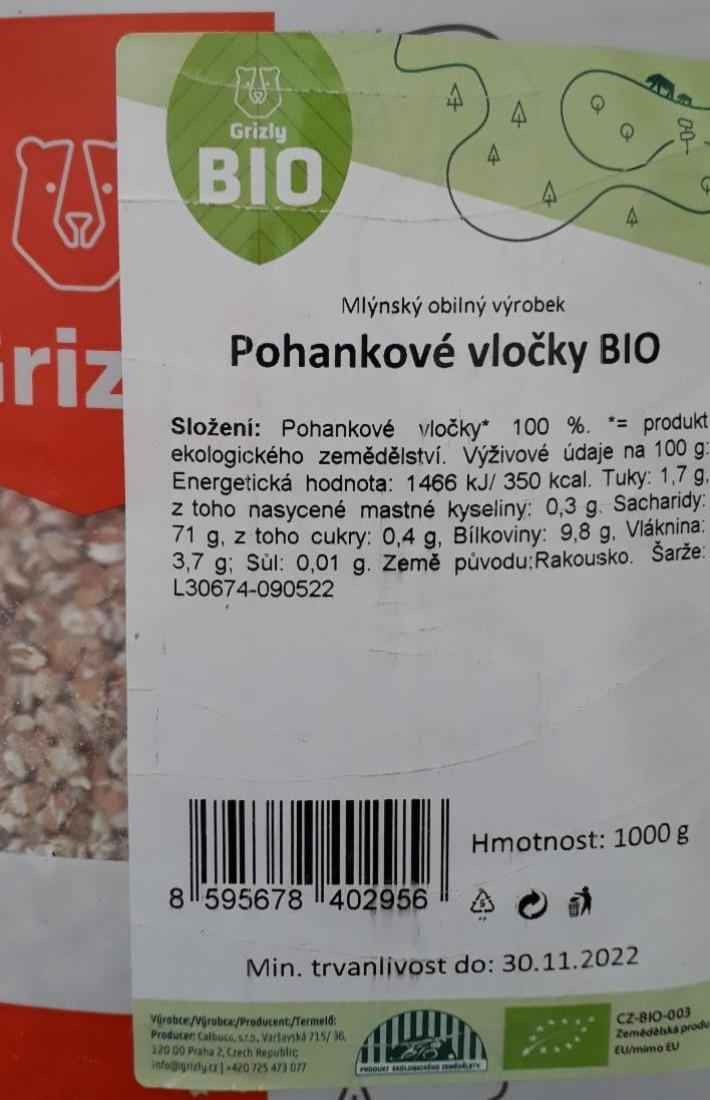 Fotografie - pohankové vločky BIO Grizly