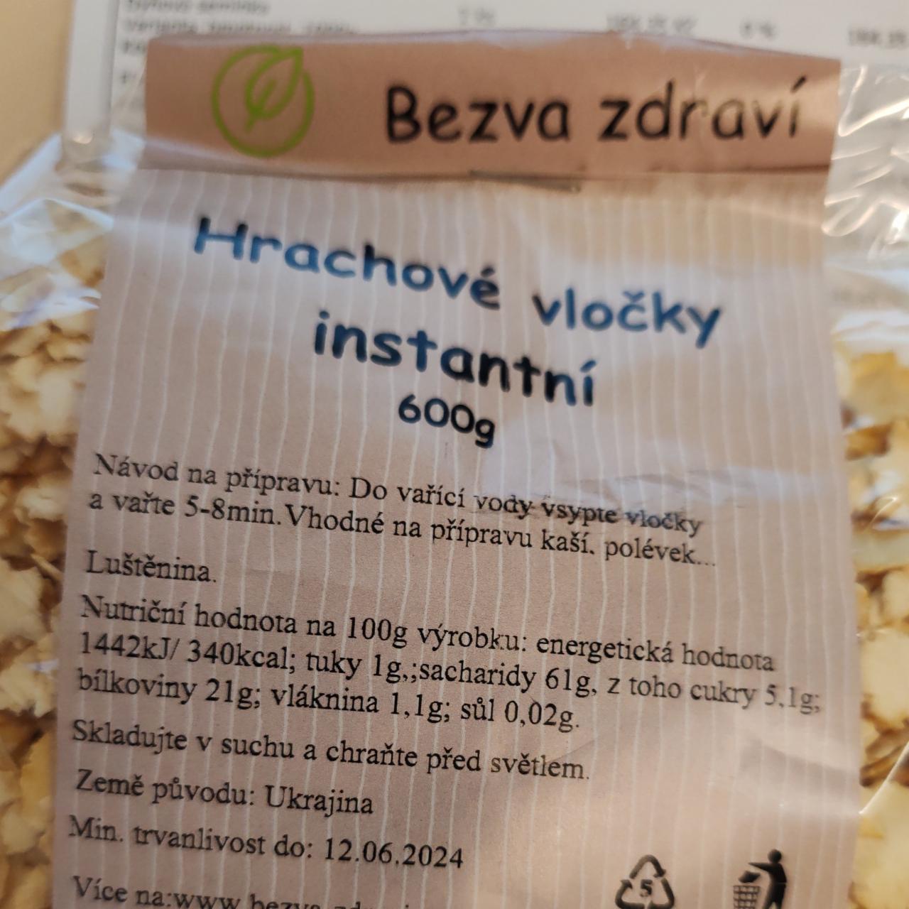 Fotografie - Hrachové vločky instantní Bezva zdraví