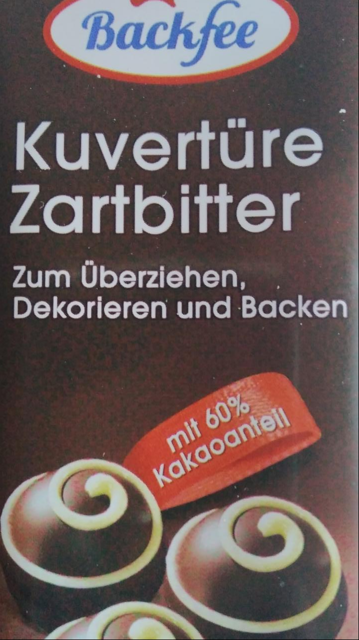 Fotografie - Kuvertüre Zartbitter Backfee