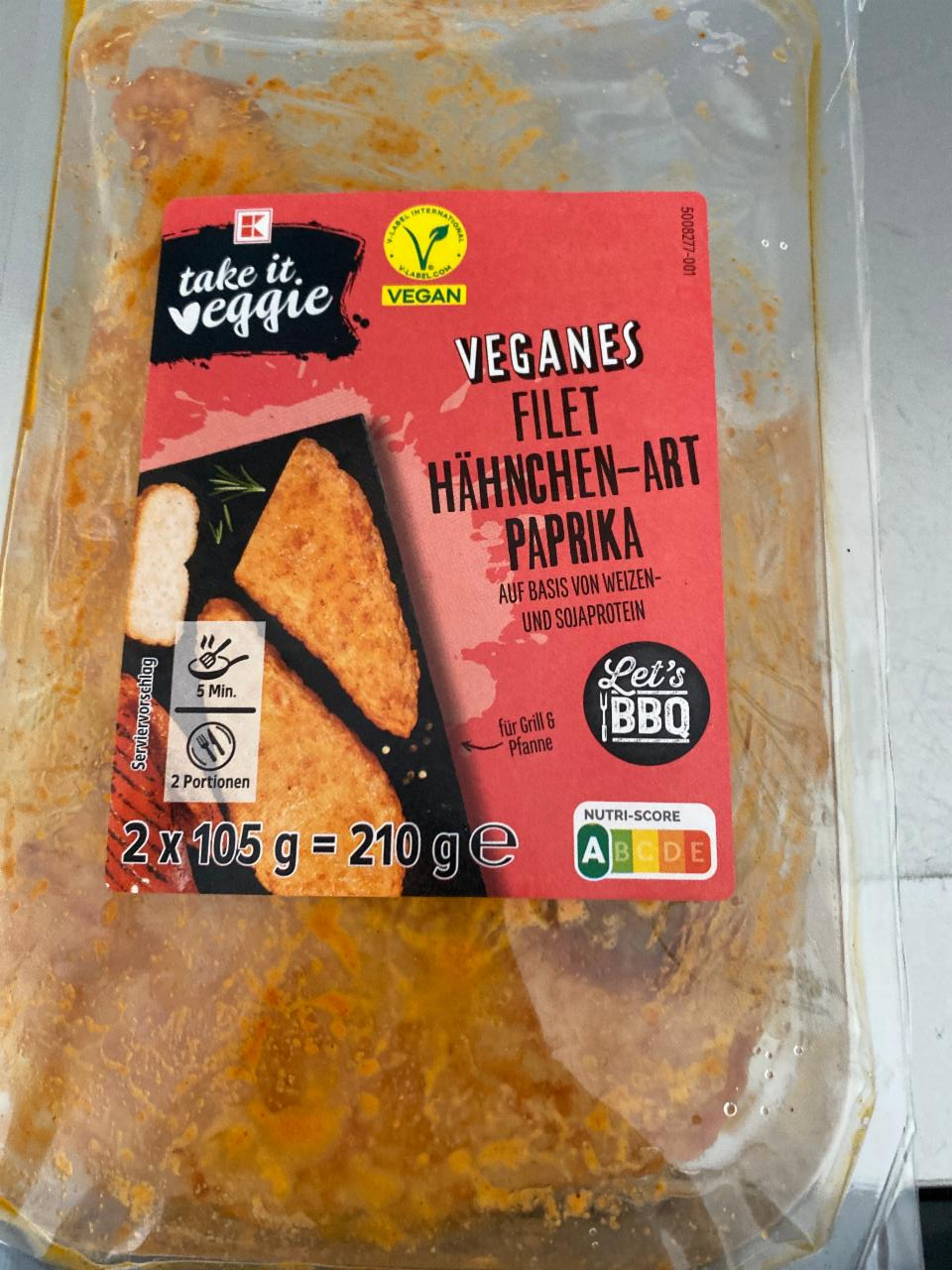 Fotografie - Veganes Filet Hähnchen- Art Paprika K-take it veggie