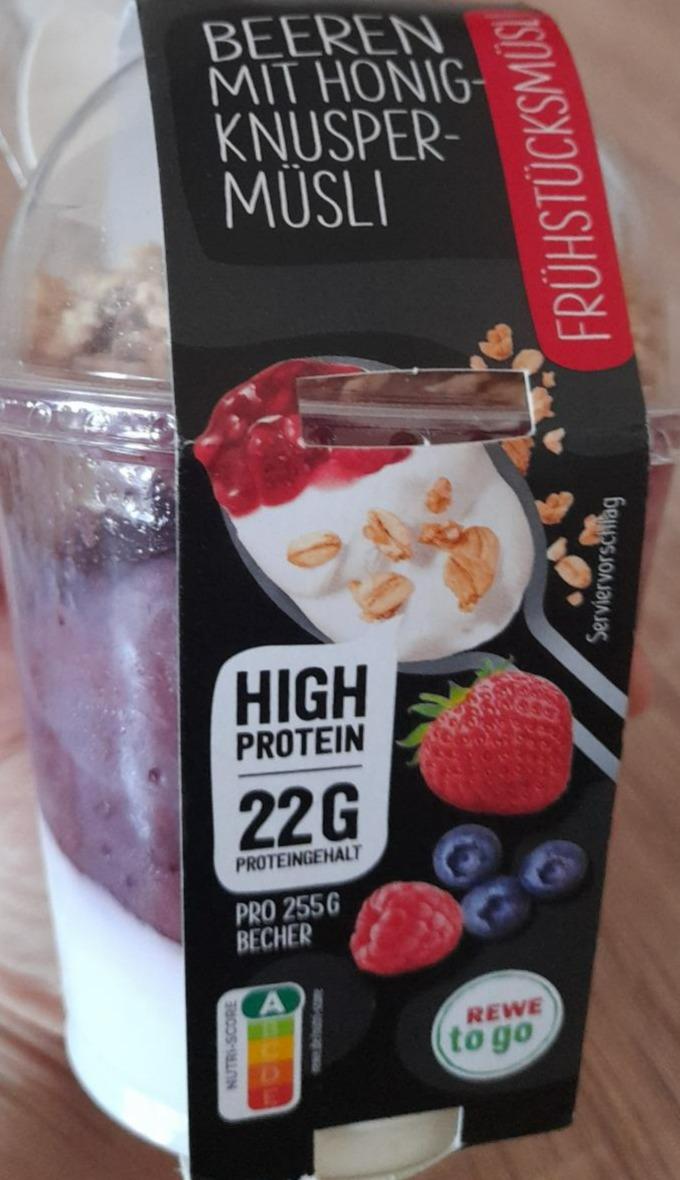 Fotografie - high protein beeren mit honig knusper-müsli rewe