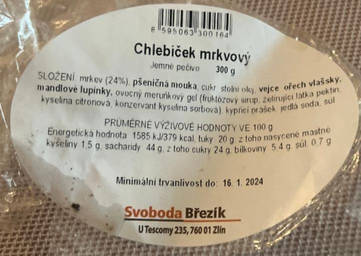 Fotografie - Chlebíček mrkvový Svoboda Březík