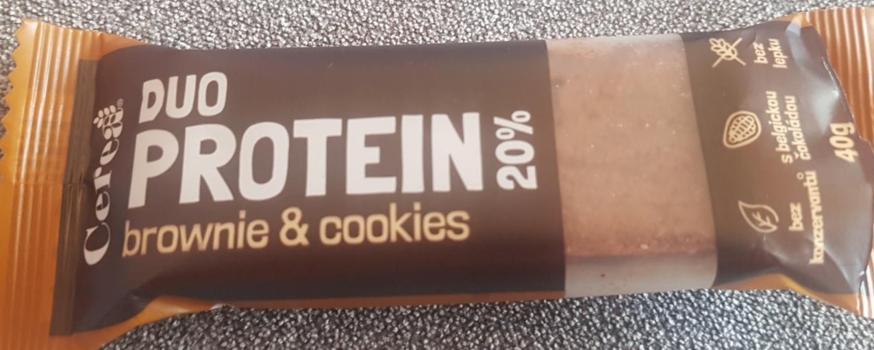 Fotografie - DUO PROTEIN 20% brownie & cookies Cerea