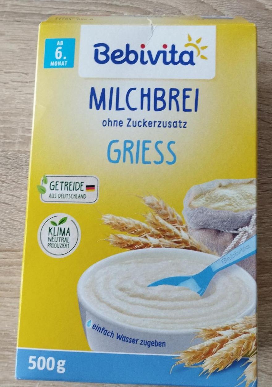 Fotografie - Milchbrei Griess ohne Zuckerzusatz Bebivita