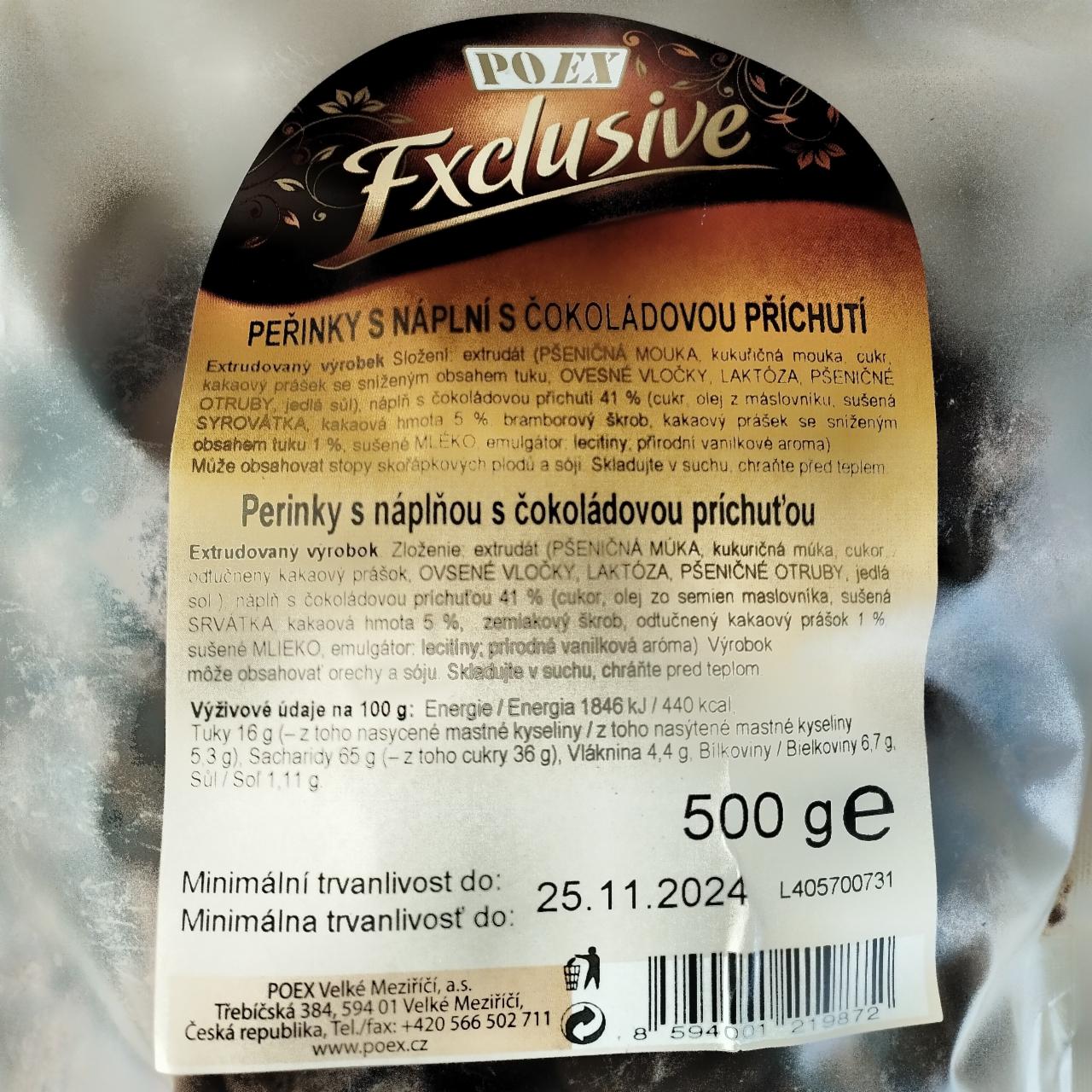 Fotografie - Peřinky s náplní s čokoládovou příchutí Poex Exclusive