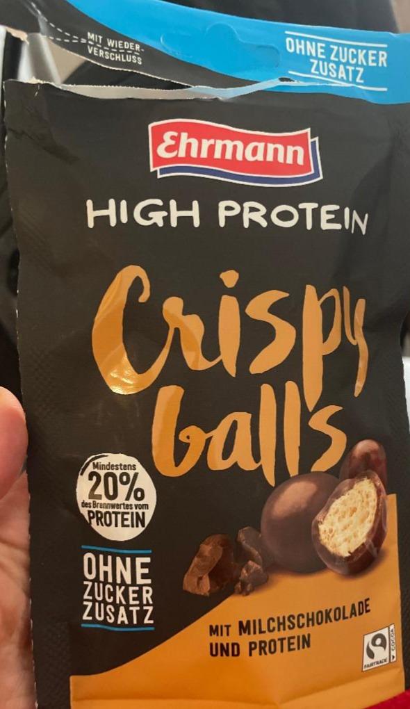 Fotografie - High protein crispy balls mit milchschokolade und protein Ehrmann