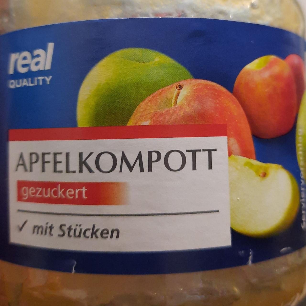 Fotografie - Apfelkompott gezuckert mit Stücken Real quality