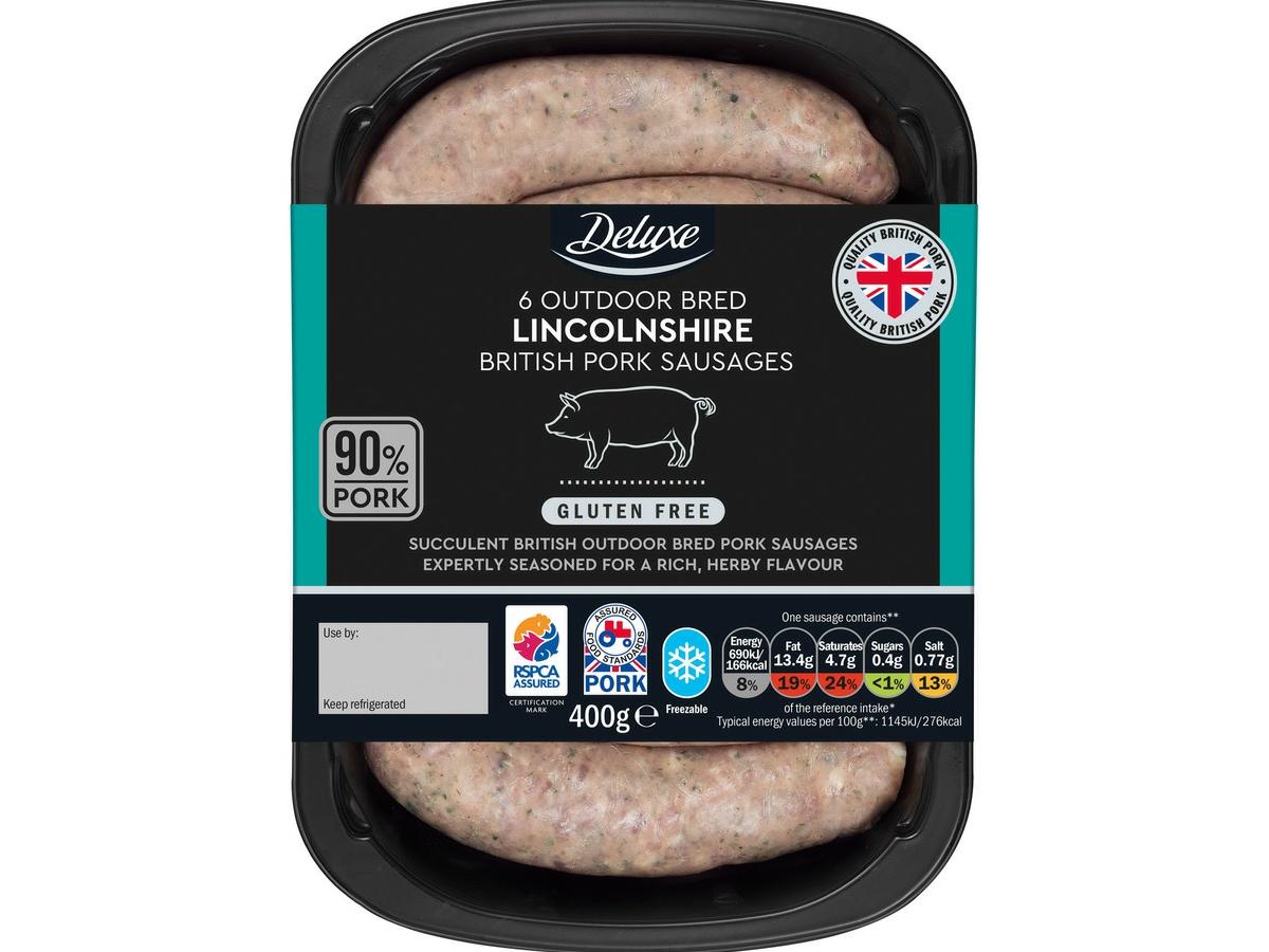 Fotografie - DELUXE 6 Outdoor Bred Lincolnshire British Pork Sausages