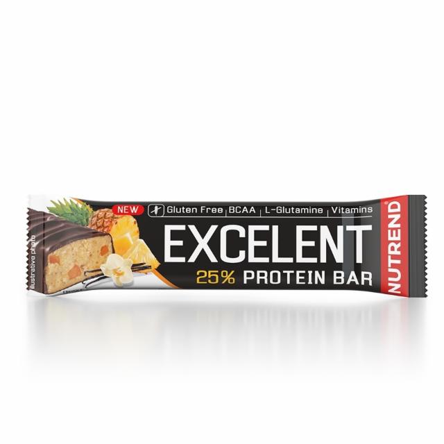 Fotografie - Excelent 25% protein bar vanilla with pineapple with real milk chocolate (vanilka s ananasem v mléčné čokoládě) Nutrend