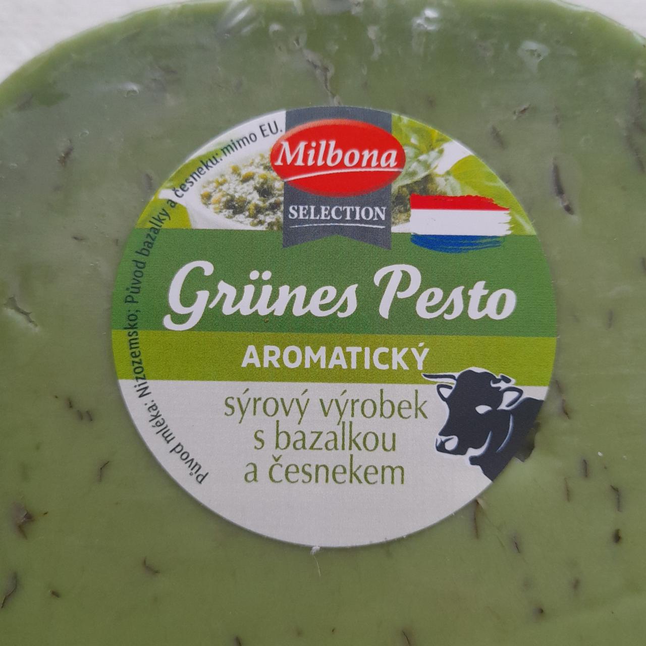 Fotografie - Grünes pesto sýrový výrobek s bazalkou a česnekem Milbona