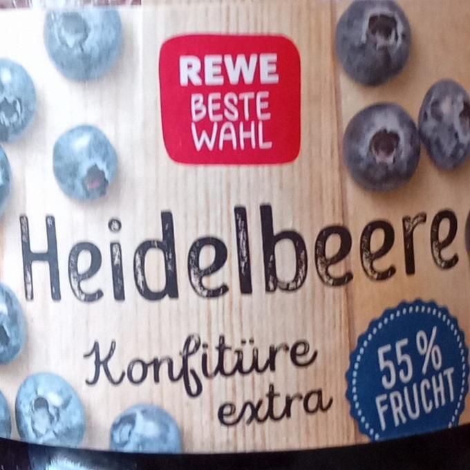 Fotografie - Heidelbeere konfitüre extra 55% frucht Rewe beste wahl