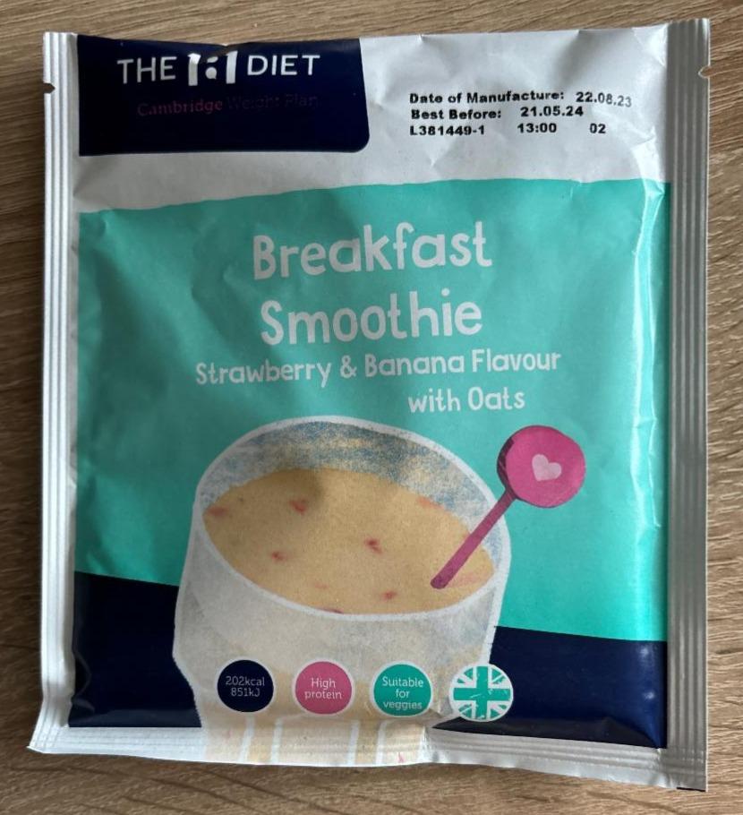 Fotografie - The 1:1 Diet Breakfast smoothie strawberry & banana flavour with oats Cambridge Weight Plan