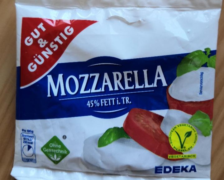 Fotografie - Mozzarella 45 % Fett i. Tr. Gut&Günstig