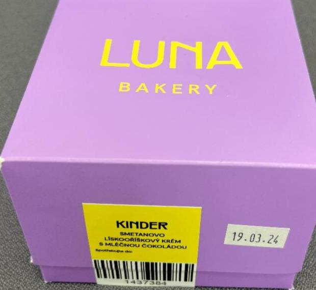 Fotografie - Kinder Smetanovo Lískooříškový krém s mléčnou čokoládou Luna Bakery