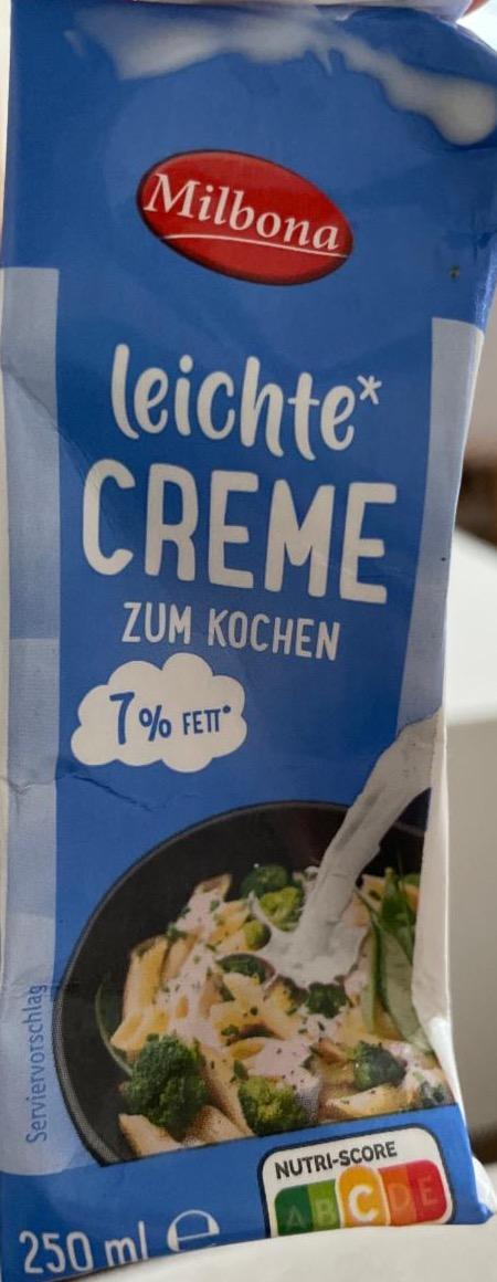 Fotografie - Leichte Creme zum Kochen 7% Fett Milbona