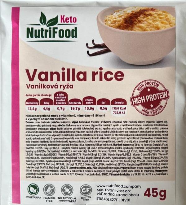 Fotografie - Vanilla rice NutriFood