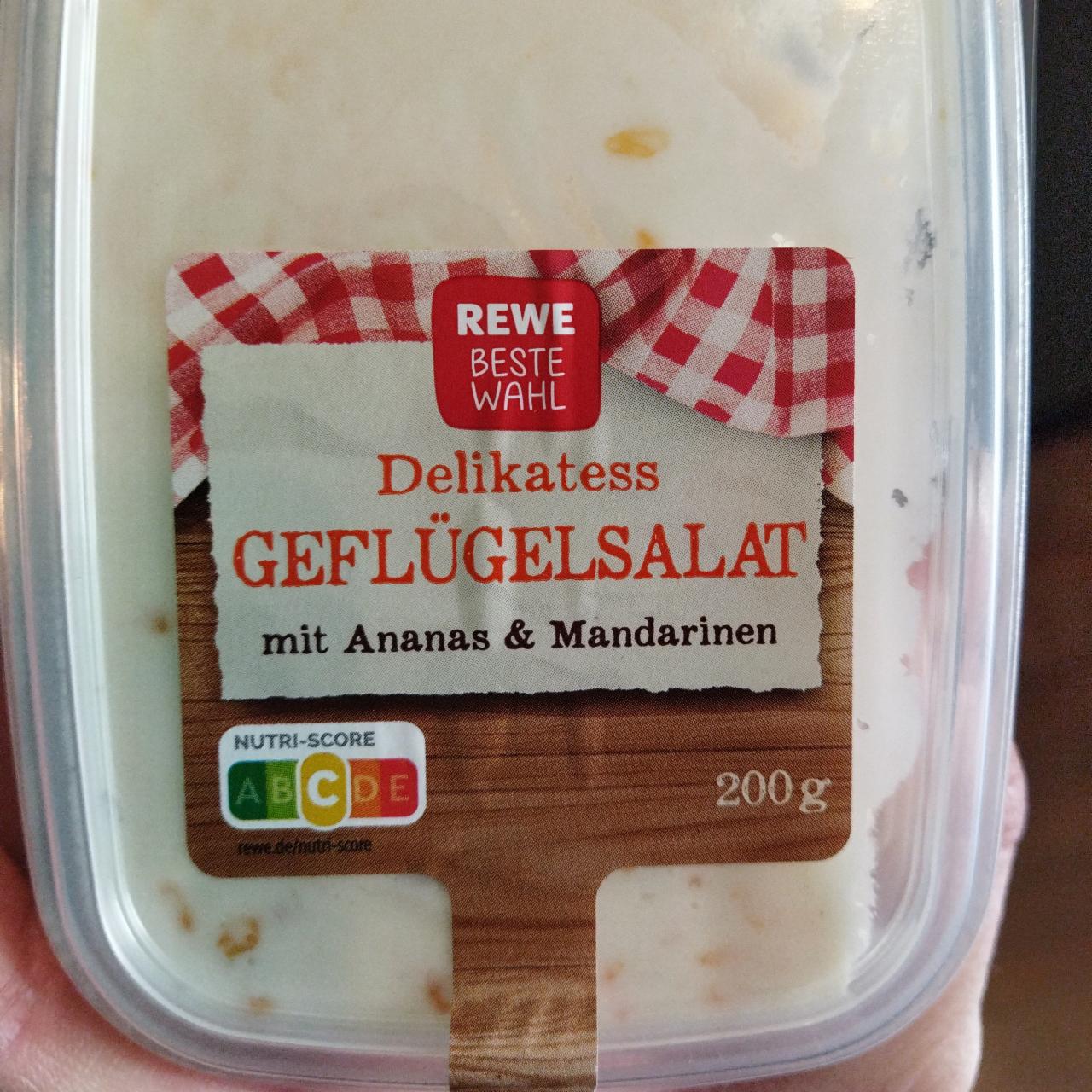 Fotografie - Delikatess geflügelsalat miit ananas & mandarinen Rewe