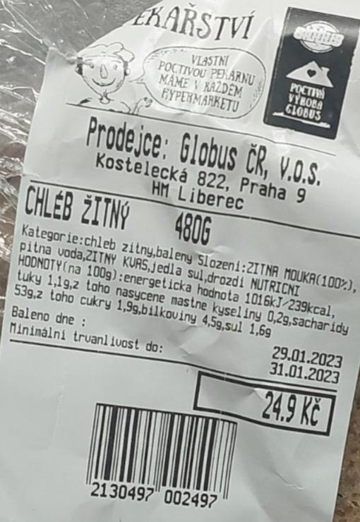 Fotografie - Chléb žitný Globus