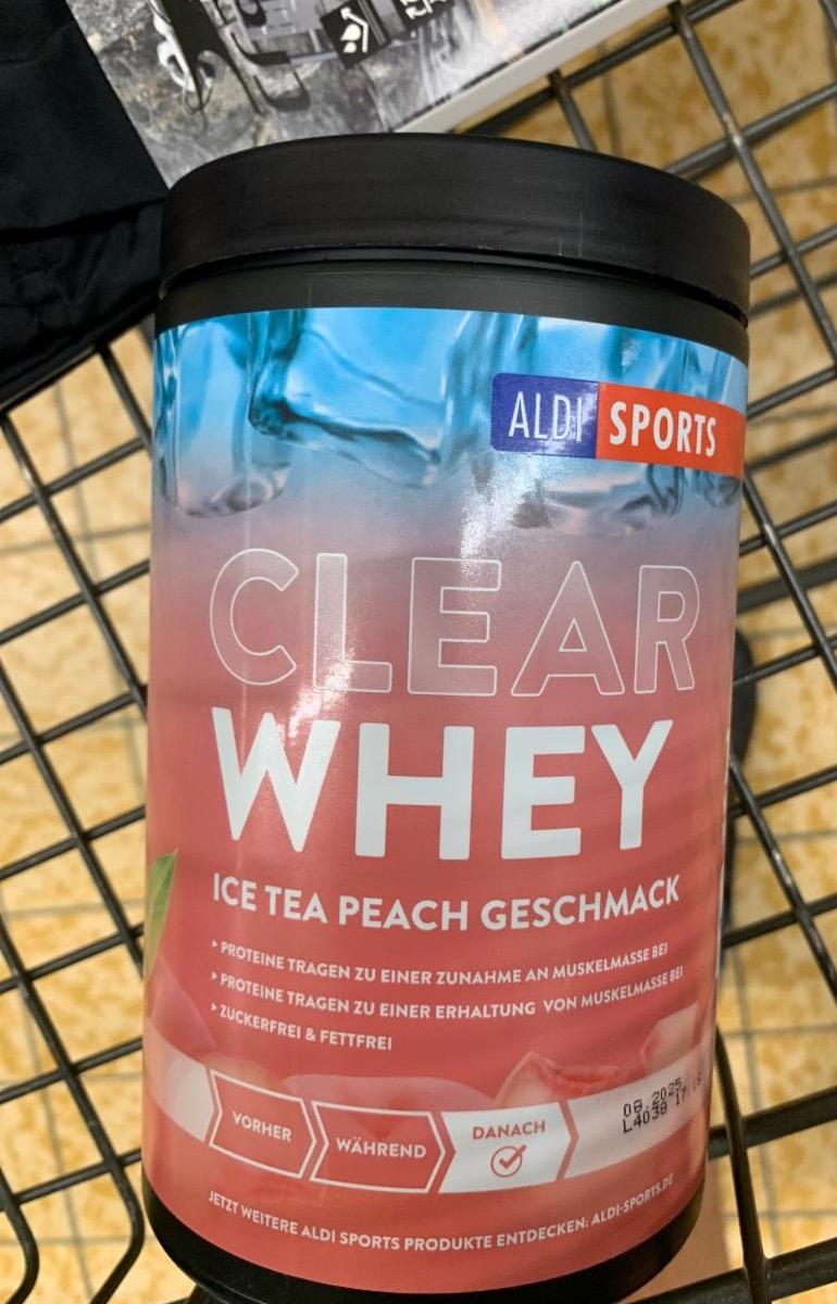 Fotografie - Clear whey ice tea peach geschmack Aldi Sports