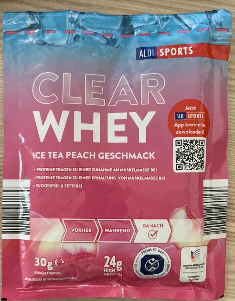 Fotografie - Clear whey ice tea peach geschmack Aldi Sports