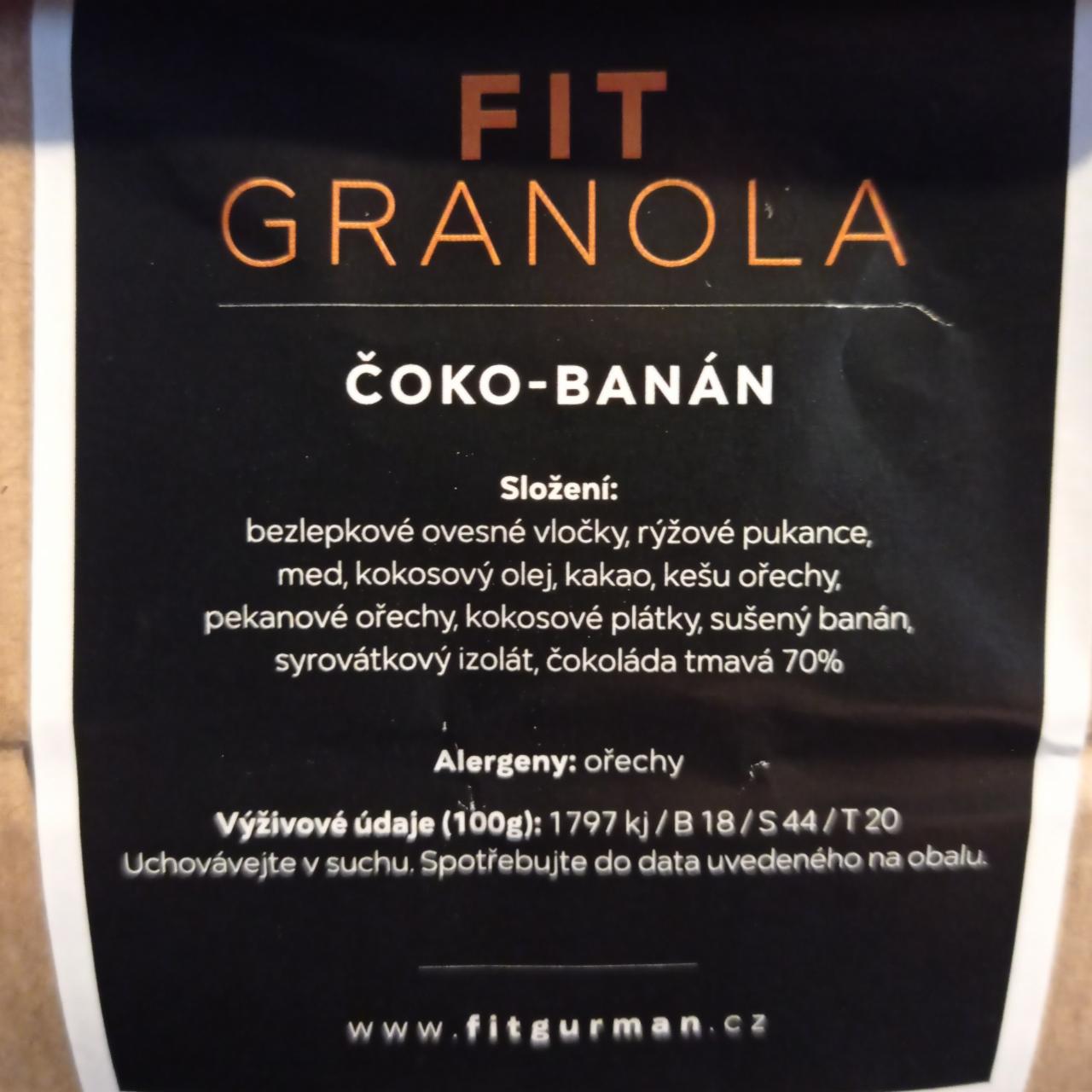 Fotografie - Fit granola čoko-banán Fitgurmán