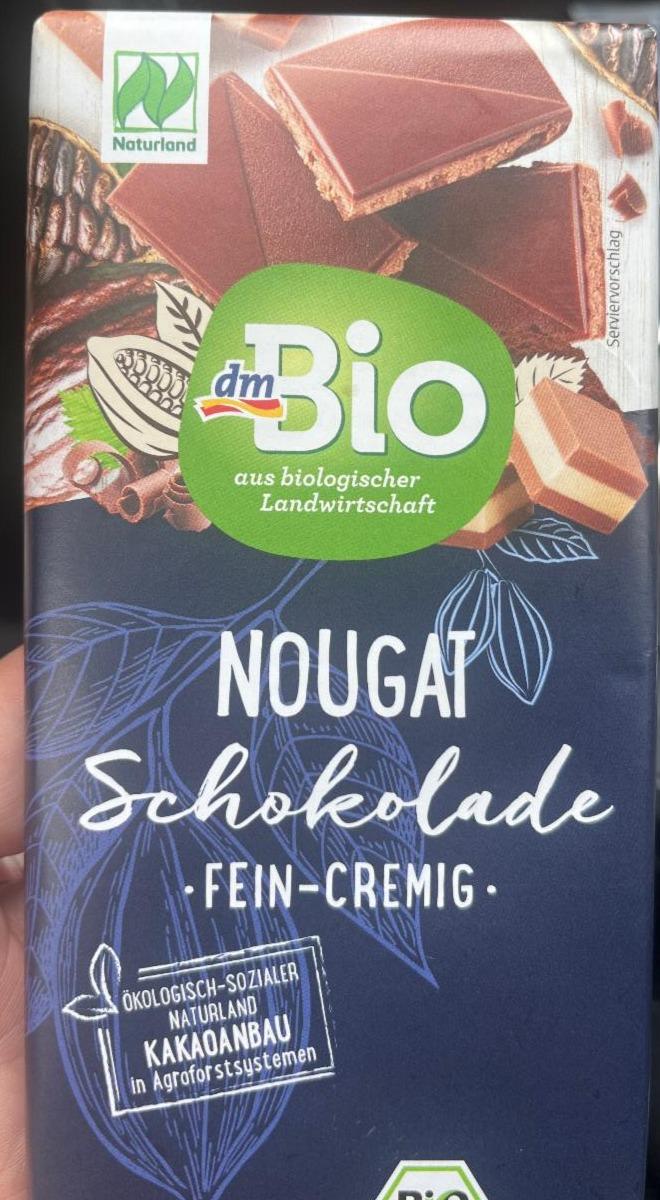 Fotografie - Nougat schokolade fein cremig dmBio