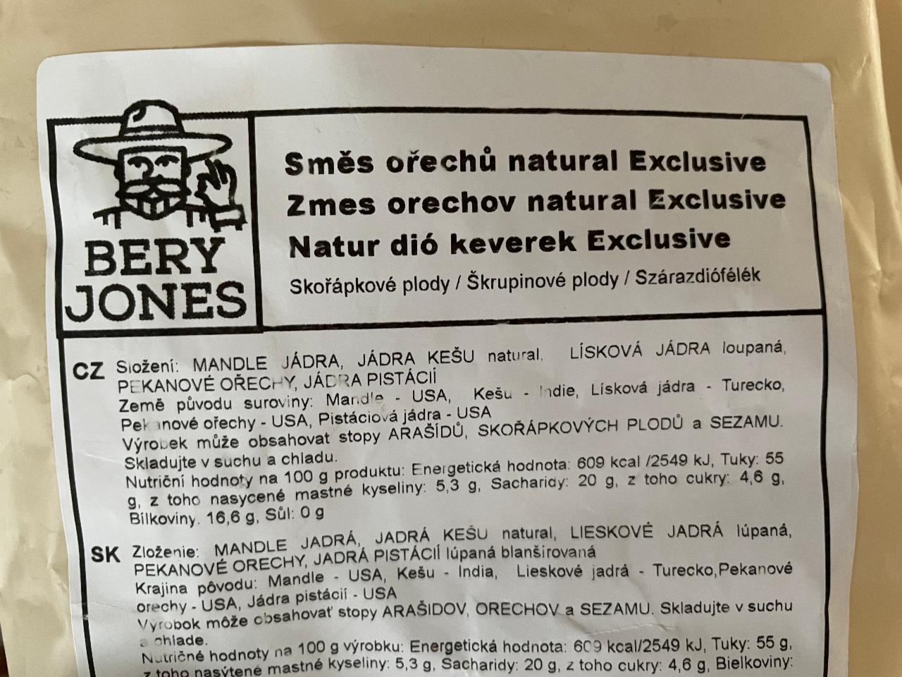 Fotografie - Směs ořechů natural Exćusive Bery Jones