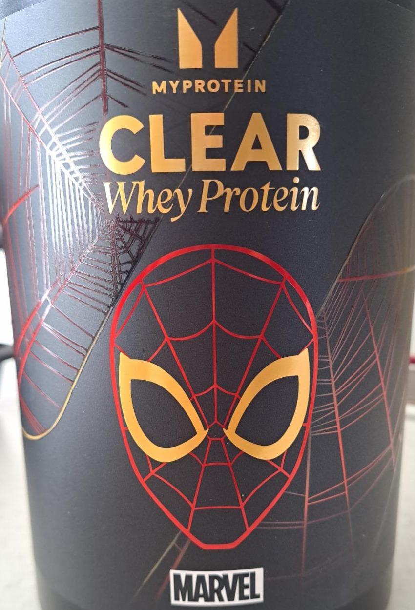 Fotografie - Clear whey protein marvel raspberry and strawberry flavour Myprotein