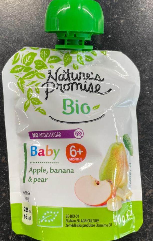 Fotografie - Bio apple, banana & pear Nature's Promise