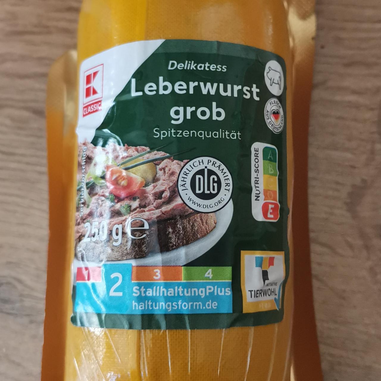 Fotografie - Delikatess leberwurst grob K-Classic