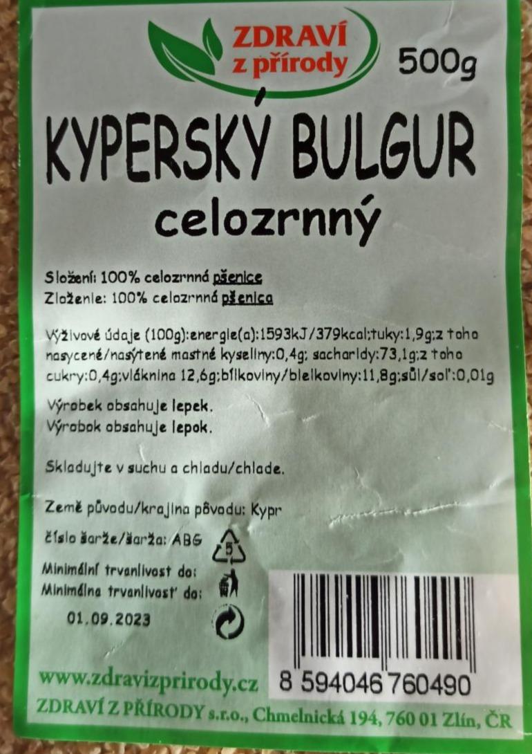 Fotografie - Kyperský bulgur celozrnný Zdraví z přírody