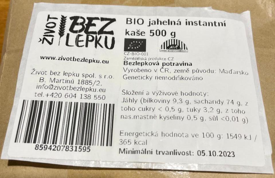 Fotografie - BIO jahelná instantní kaše Život bez lepku