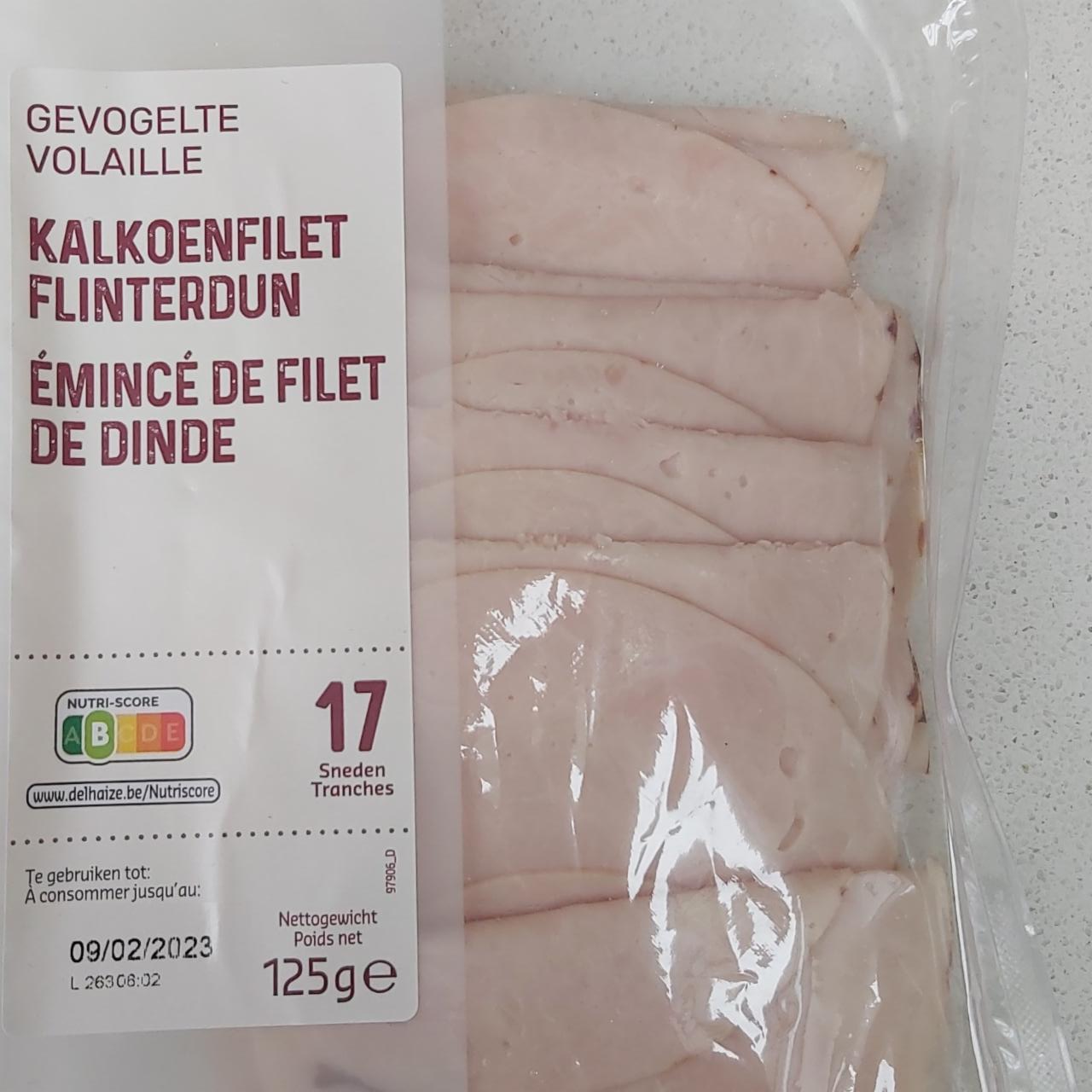 Fotografie - Kalkoenfilet flinterdun Delhaize