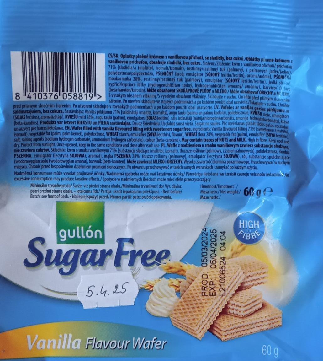 Fotografie - Vanilla Flavour Wafer Sugar Free Gullón