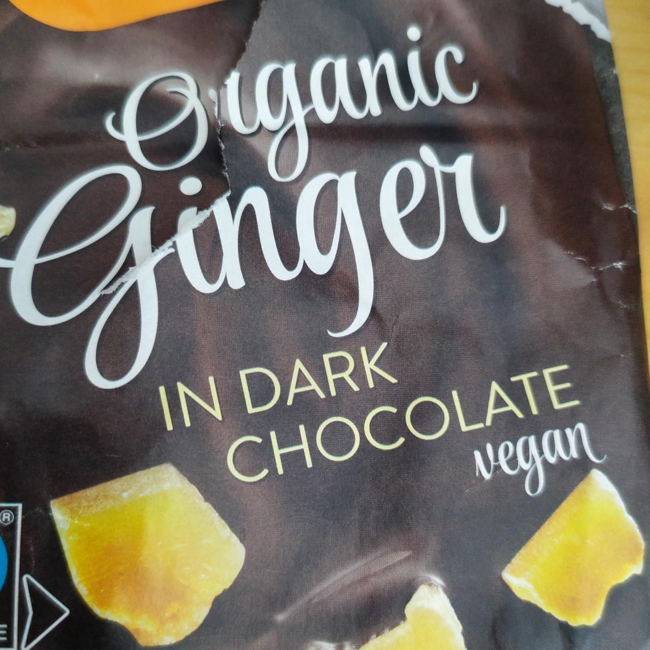 Fotografie - Organic ginger in dark chocolate vegan Landgarten