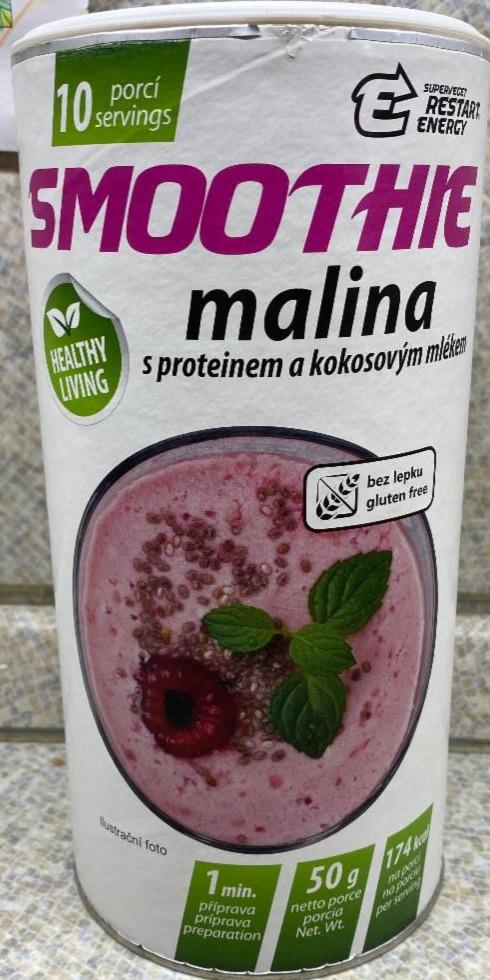 Fotografie - Smoothie malina s proteinem a kokosovým mlékem Restart Energy